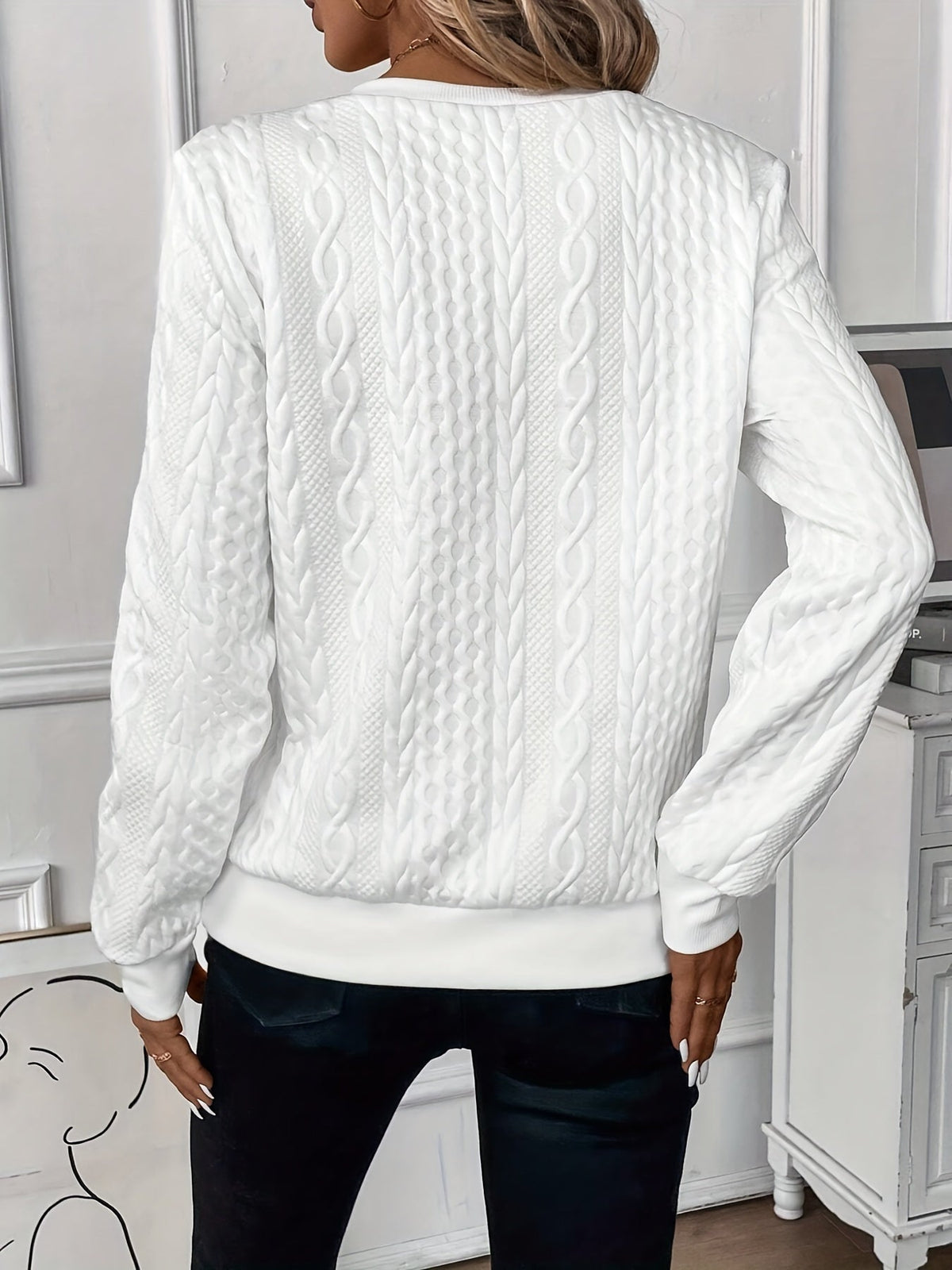 Damen Troyer-Pullover mit Reißverschluss – gerippter Saum