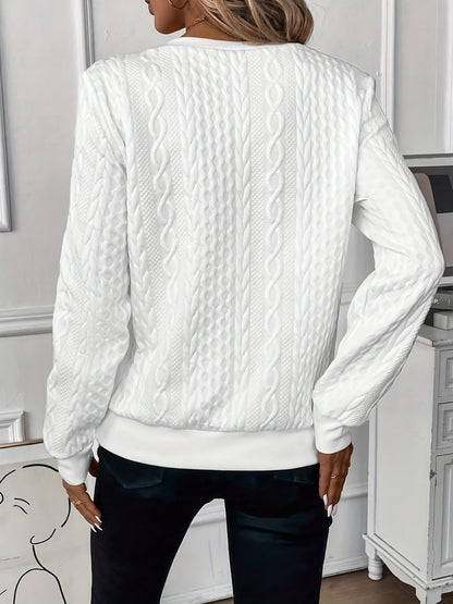 Damen Troyer-Pullover mit Reißverschluss – gerippter Saum