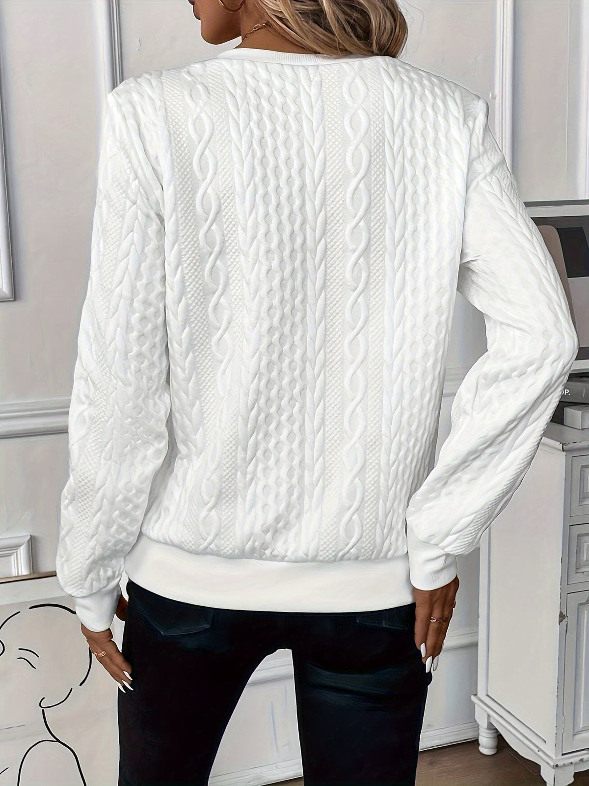 Damen Troyer-Pullover mit Reißverschluss – gerippter Saum