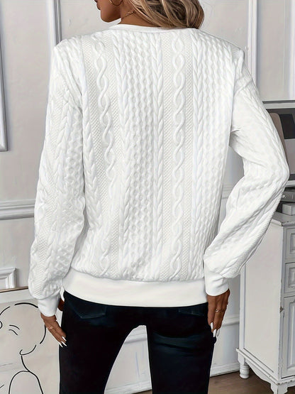 Damen Troyer-Pullover mit Reißverschluss – gerippter Saum