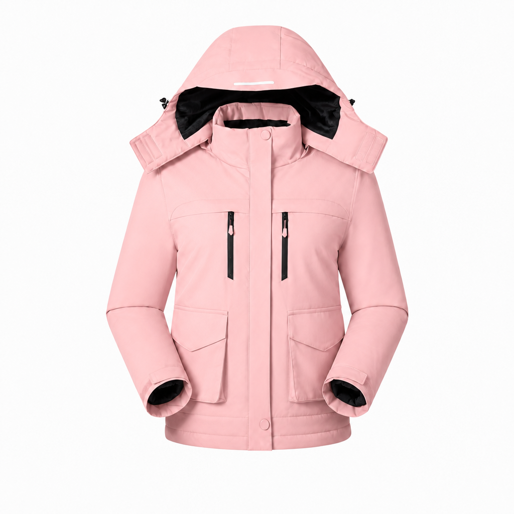 Damen Heizjacke mit Kapuze und USB – beheizbare Jacke
