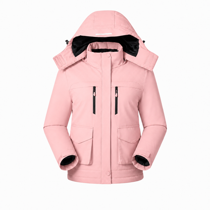 Damen Heizjacke mit Kapuze und USB – beheizbare Jacke