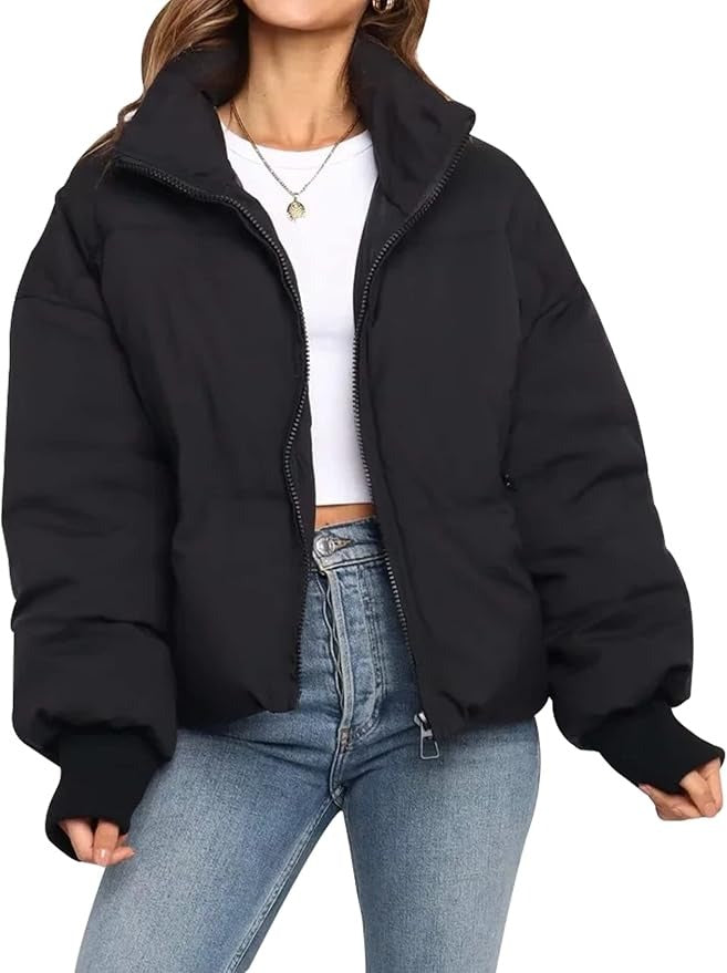 Kurze Puffer-Jacke Damen gesteppt