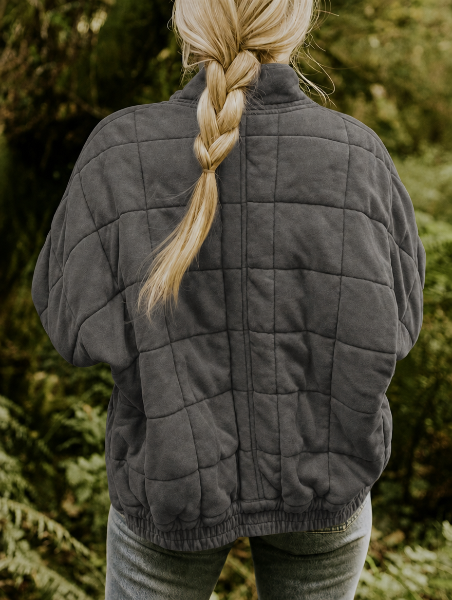 Damen Steppjacke mit Reißverschluss – lässige Übergangsjacke