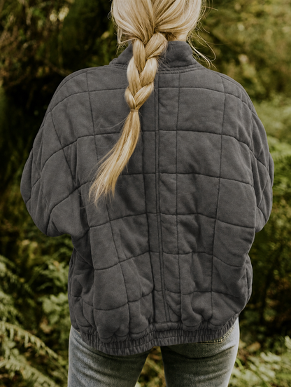 Damen Steppjacke mit Reißverschluss – lässige Übergangsjacke