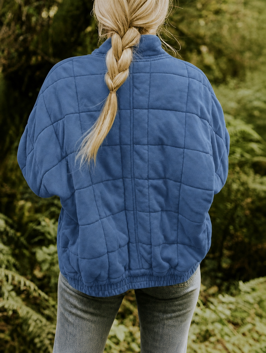 Damen Steppjacke mit Reißverschluss – lässige Übergangsjacke