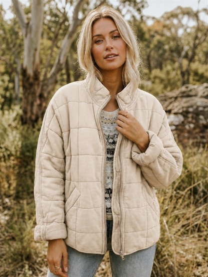 Damen Steppjacke mit Reißverschluss – lässige Übergangsjacke