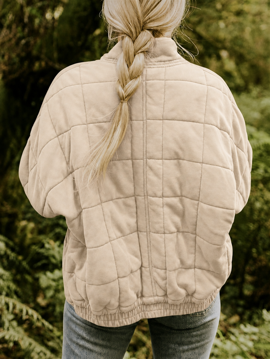 Damen Steppjacke mit Reißverschluss – lässige Übergangsjacke
