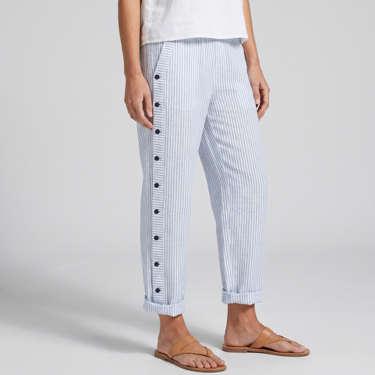 Gestreifte Hose Damen mit Knopfleiste