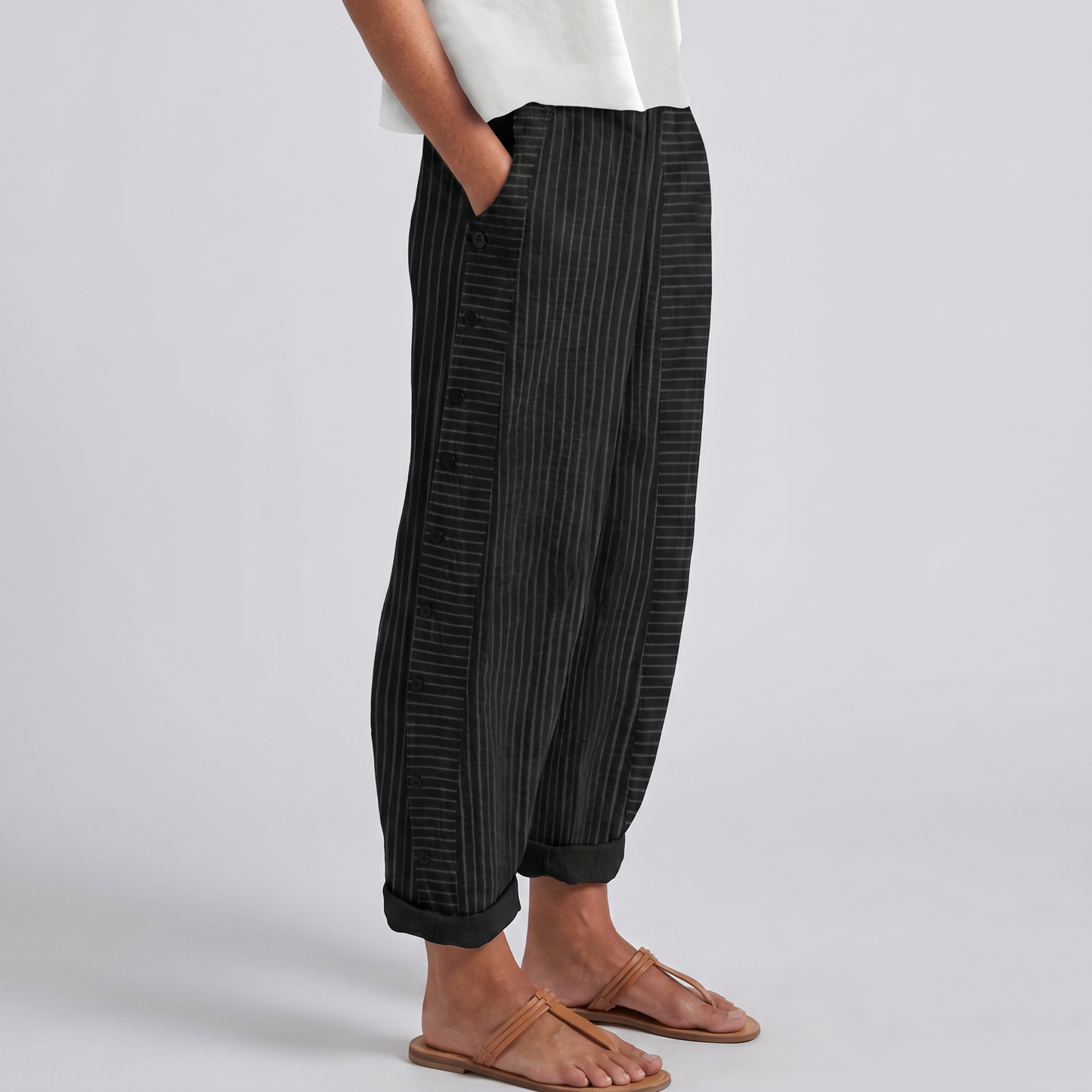 Luftige Sommerhose Damen mit Streifen